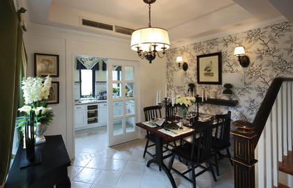 万亚广场客厅田园风格效果图复式162平方台州装修